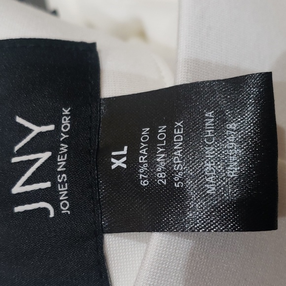 Nwt JNY white stretch pants wide legs high waist - Picture 11 of 12